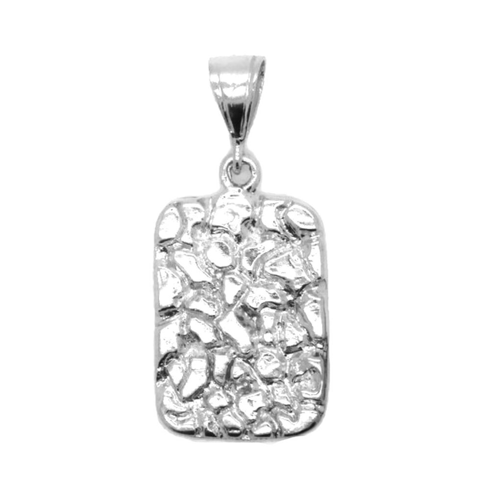 .925 Sterling Silver X-Large Nugget Pendant Charm